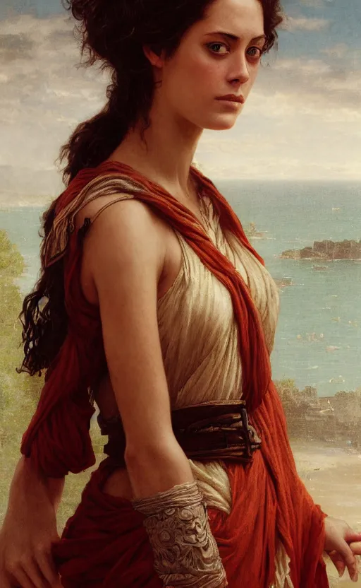 Image similar to kaya scodelario, traditional corsican, intricate, highly detailed, artstation, illustration, jurgens, rutkowski, bouguereau