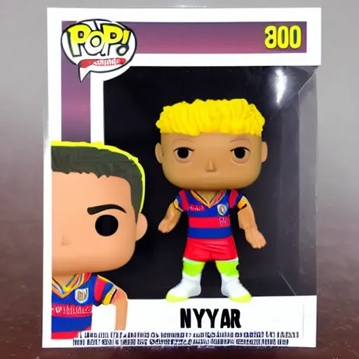 Image similar to neymar funko pop toy, detailed