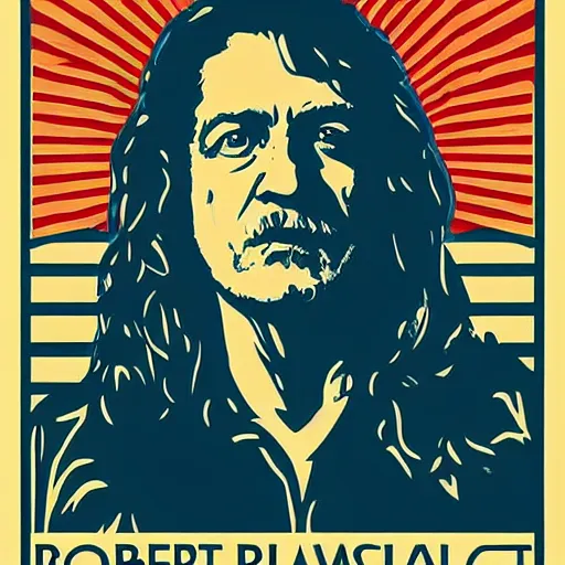 Image similar to robert plant poster by shepard fairey