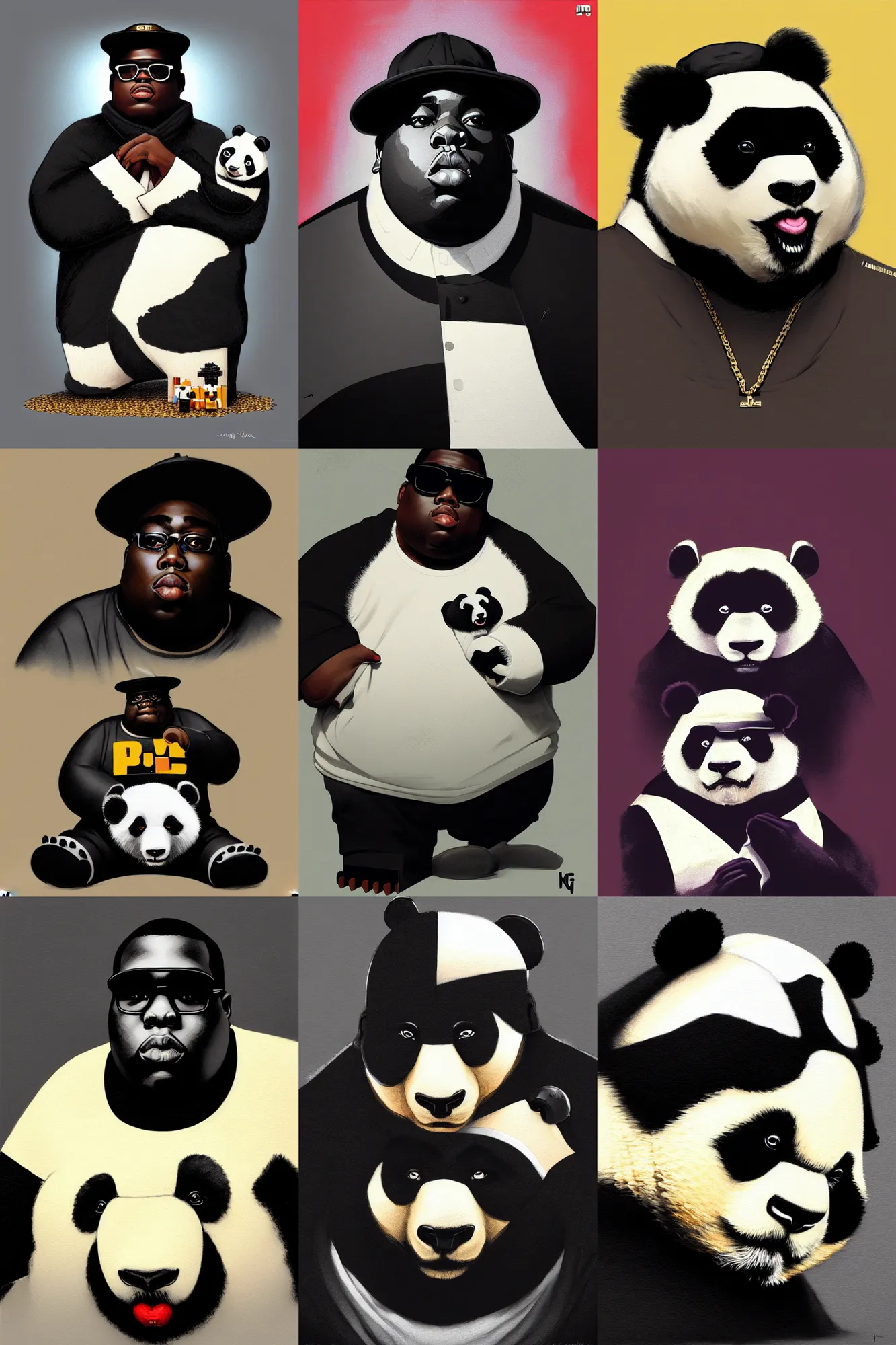 Prompt: the notorious b. i. g. as a lego panda, shaded lighting poster by magali villeneuve, artgerm, jeremy lipkin and michael garmash, rob rey and kentaro miura style, trending on art station