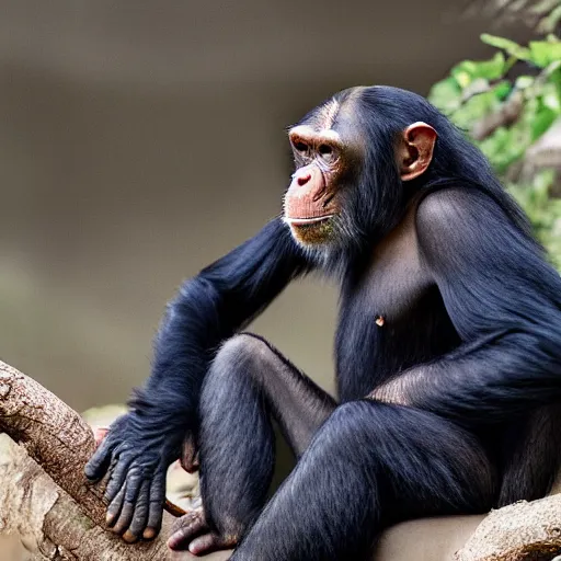 Prompt: chimpanzee grooming human, chimpanzee picking lice out of person's hair, photograph