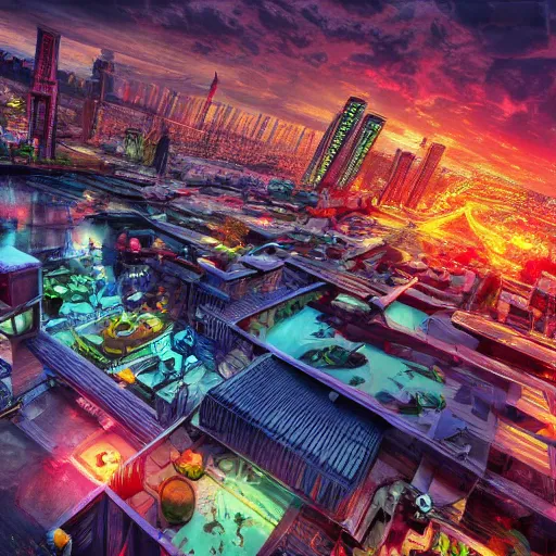 Image similar to Photorealistic whalepunk city. Hyperdetailed photorealism, 108 megapixels, amazing depth, glowing rich colors, powerful imagery, psychedelic Overtones, 3D finalrender, 3d shading, cinematic lighting, artstation concept art
