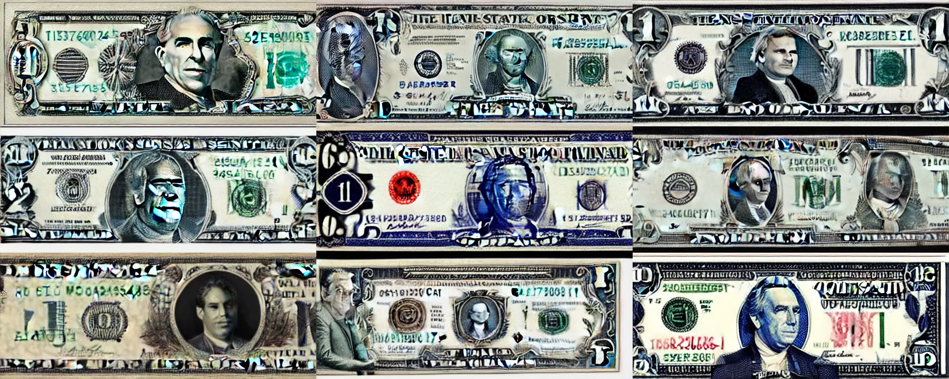 Prompt: United States 1 Dollar Bill with Jeffrey Epstein