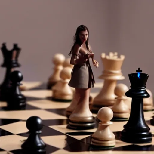 Image similar to anya taylor joy as a chess piece