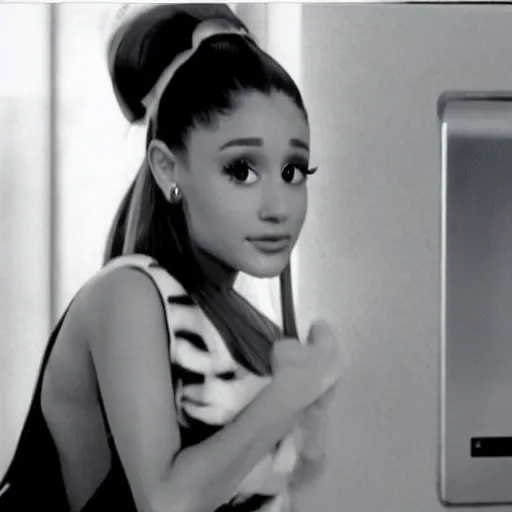 Image similar to ariana grande in 1979 tv commercial