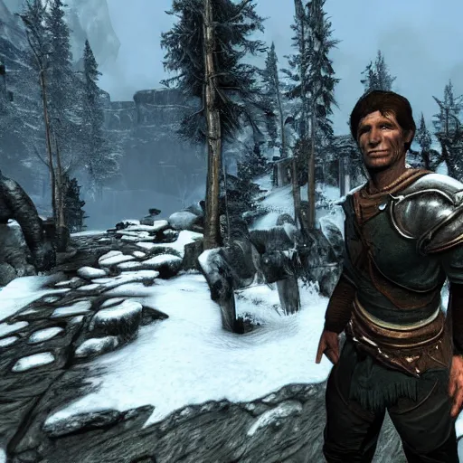 Prompt: todd howard in skyrim