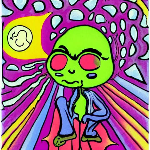 trippy ufo drawing