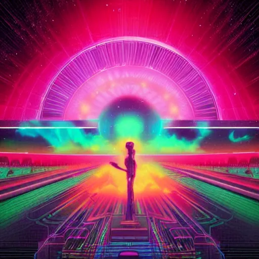 Image similar to the universe, epic retrowave art, trending onnart station