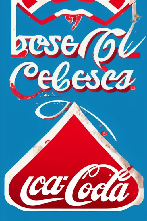 Prompt: a cross between pepsi and coca cola logos, text vector, illegible