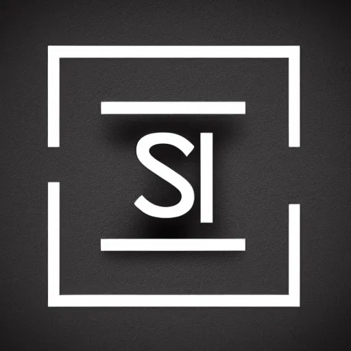 Prompt: s letter, geometric logotype, minimalism, symmetry, black and white