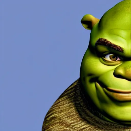 Image similar to portrait of shrek with short thick hair, with thick hair with very thick short hair realistic hyperrealistic 4 k resolution 8 k resolution highly detailed very detailed extremely detailed hd quality detailed face very detailed face extremely detailed face trending on artstation