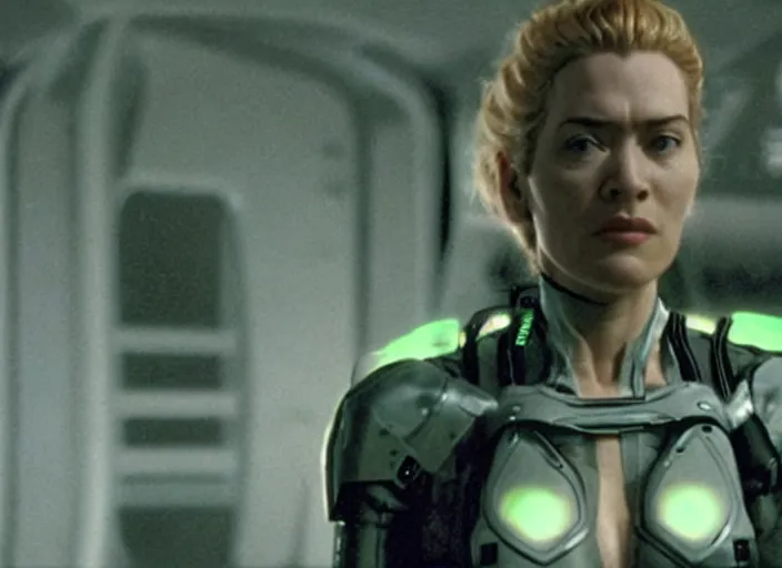 Image similar to film still of kate winslet as borg seven of nine borg 7 of 9 borg in star trek voyager