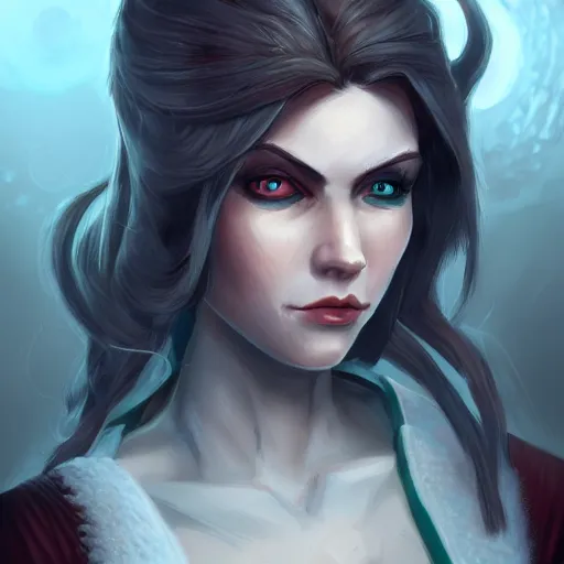 Image similar to Portrait of female rogue, intricate, elegant, highly detailed, digital painting, artstation, concept art, smooth, sharp focus, illustration, art by MasterHearthstone, Hearthstone art style