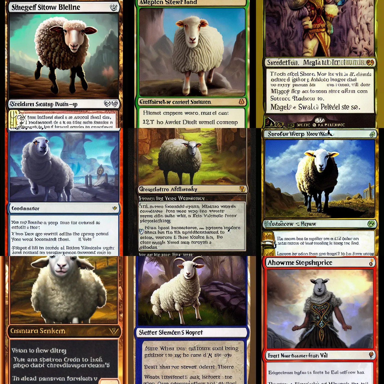 Prompt: A sheep as a Magic the Gathering card, MTG