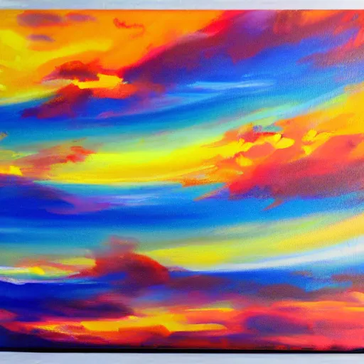 Image similar to paint acrylic sunsat sky