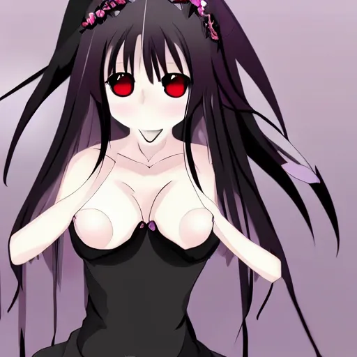 Image similar to beautiful anime girl body, vampire