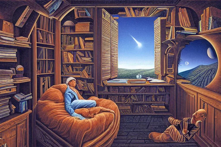 Image similar to inside the head of John Malcovich, by Rob Gonsalves