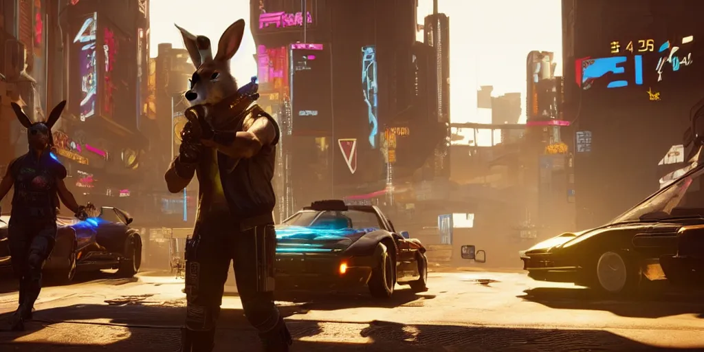 Image similar to a rabbit in the game Cyberpunk 2077