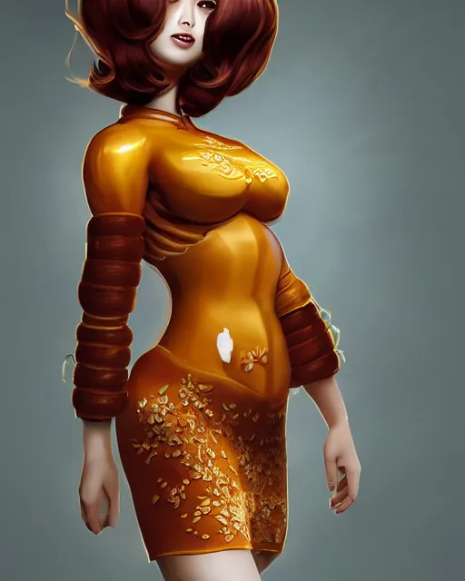 Image similar to beautiful xi jinping as honey, made of honey, wearing honey - themed miniskirt, award winning creature portrait photography, extremely detailed, artstation, 8 k, sensual lighting, incredible art, wlop, artgerm, backlit, rim lighting, hi - fructose