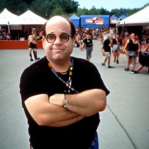 Image similar to george costanza at the vans warped tour