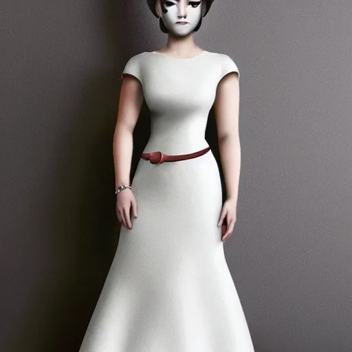 Image similar to women avatar minimalist wearing marriage dress,