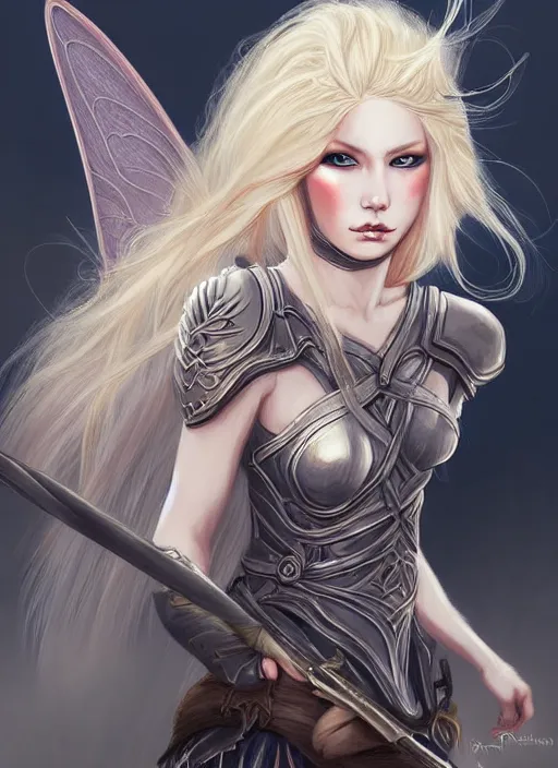 Image similar to blonde combat fairy venizian era, dark fantasy, extremely detailed, sharp focus, portrait, smooth, digital illustration, by rossdraws, frank franzzeta