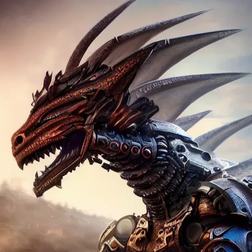 Image similar to stunning cinematic realistic full-body shot, of a beautiful hot anthropomorphic robot female dragon, well designed highly detailed cute female dragon head with slick eyes, looking down at the camera with a smirk, well armored, detailed claws, high quality digital art, HD octane render, furry art, Artstation, Deviantart, Furaffinity