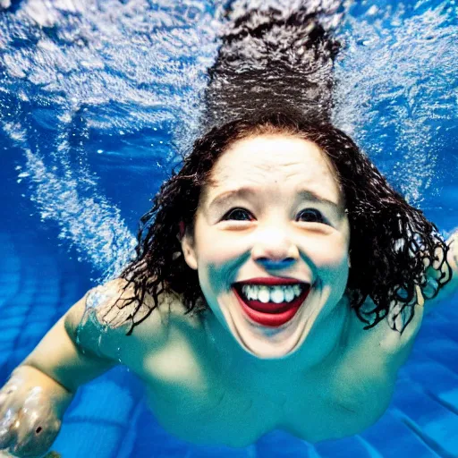 Prompt: photo of a tiny woman swimming inside a person\'s cavernous mouth