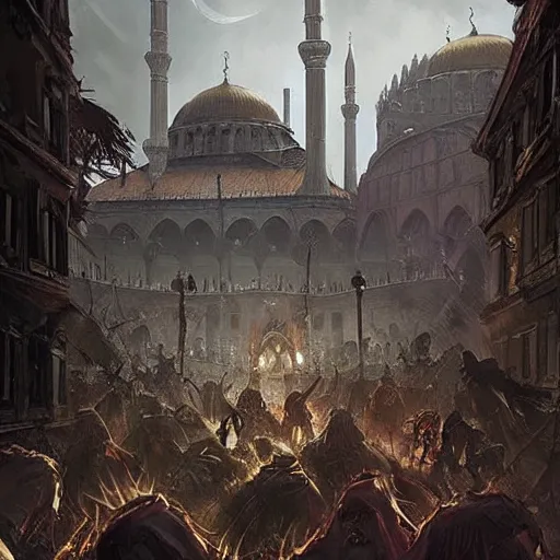 Image similar to constantinople zombies geog darrow greg rutkowski