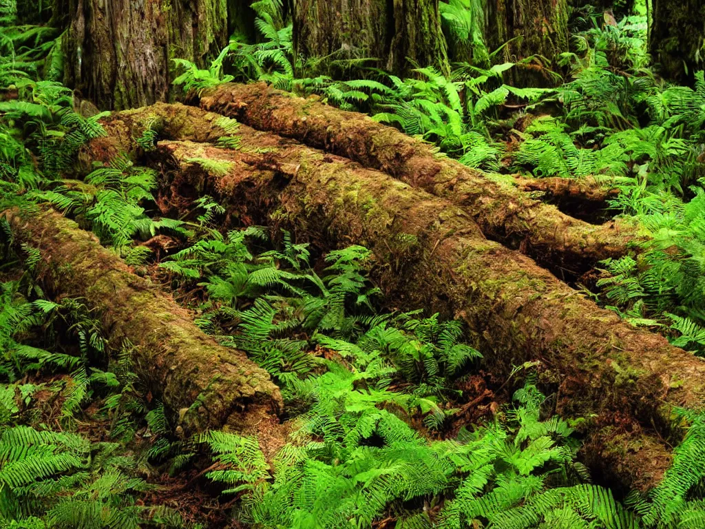 Prompt: a fantasy beautiful nurse log in a dense biorelevant rainforest setting, glowing animals surround it with pixie dust ether floating in the air