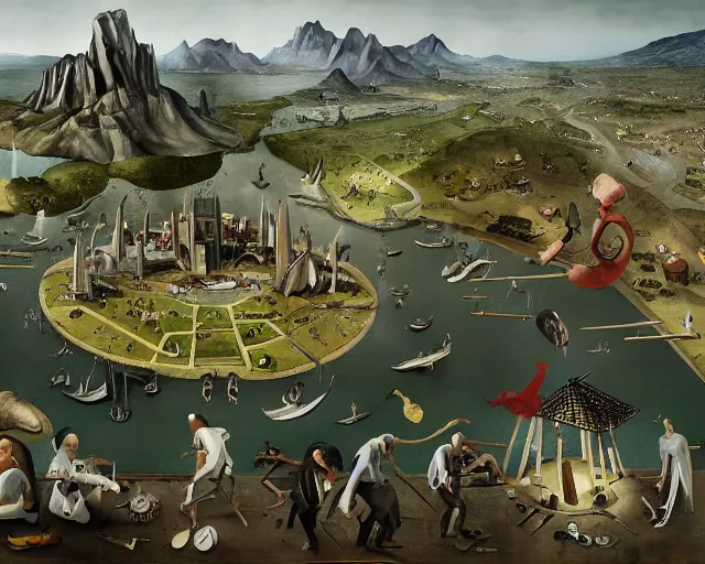 Image similar to hieronymus bosch concept art of the gta v