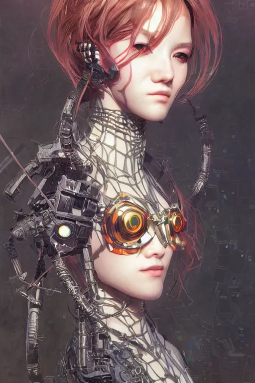 Image similar to portrait of beautiful young spider, cyberpunk, Warhammer, highly detailed, artstation, illustration, art by Gustav Klimt and Range Murata and Ilya Kuvshinov and Sakimichan