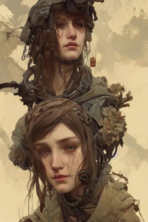 Image similar to A full portrait of a beautiful post apocalyptic Czech explorer, intricate, elegant, highly detailed, digital painting, artstation, concept art, smooth, sharp focus, illustration, art by Krenz Cushart and Artem Demura and alphonse mucha