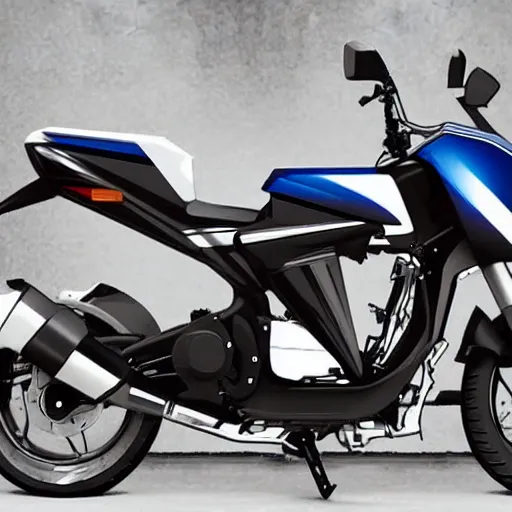 Prompt: high concept Honda motorbike for Uber delivery