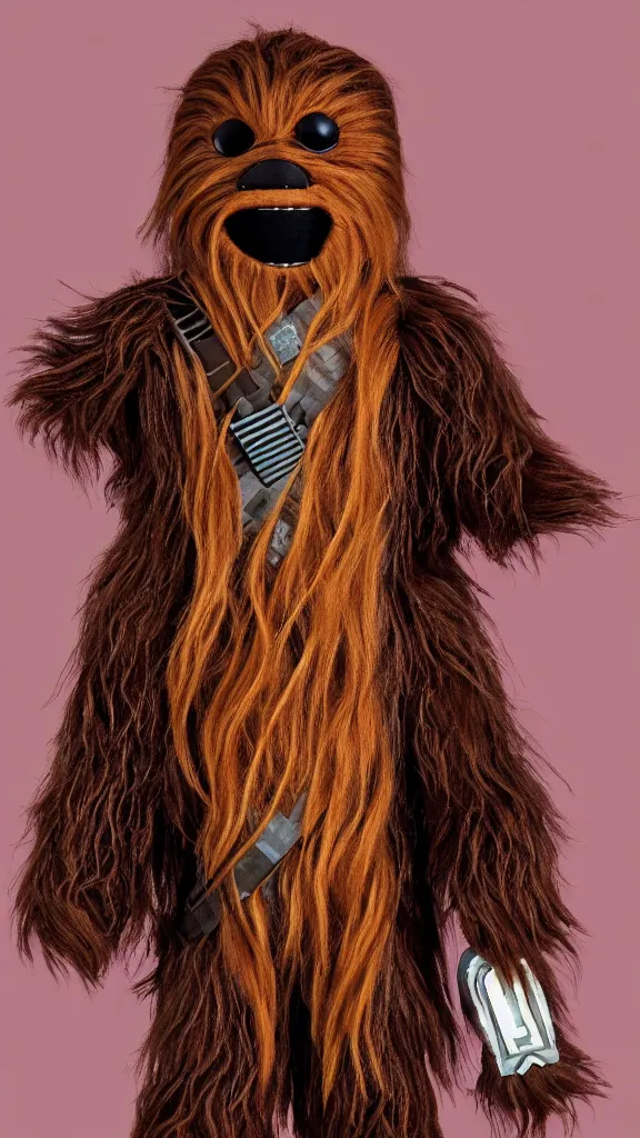 Image similar to chewbacca reimagined as a cute children ’ s plushie. color harmony, 8 k detail, gallery quality, hd wallpaper, premium prints available, hyper - detailed, intricate design.