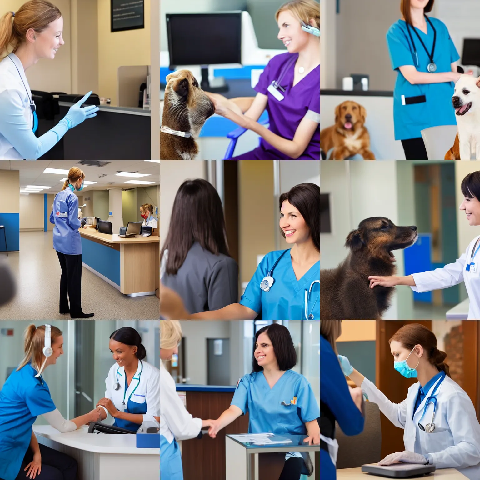 Receptionist Greeting Animal Patients In A Vet Stable Diffusion OpenArt