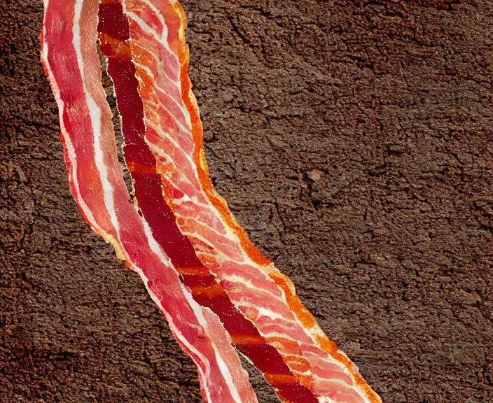 Prompt: A strip of bacon walking down the street, 4K, HD, Digital Art