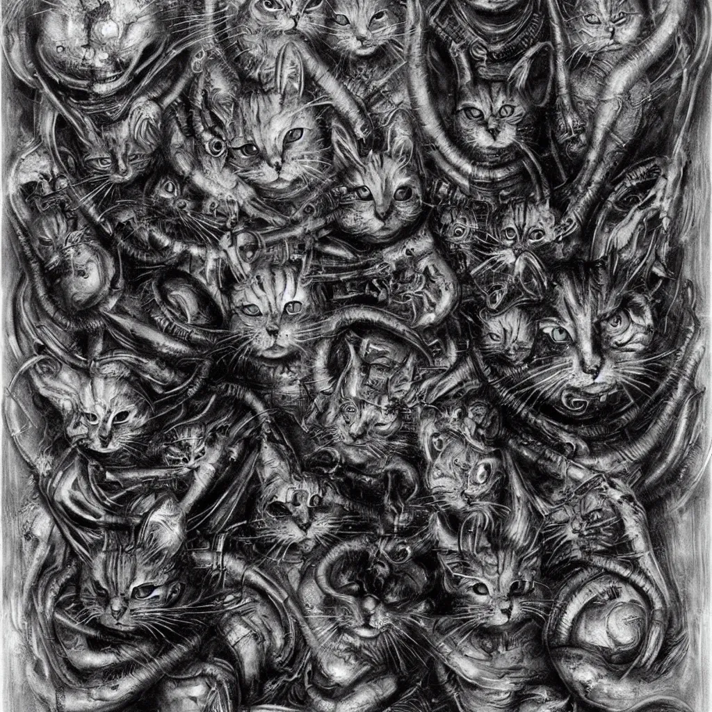 Prompt: giger cats