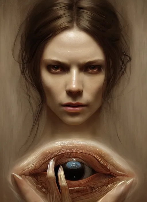 Image similar to biological eye, physically accurate, moody dynamic lighting, very very intricate, very very elegant, highly detailed, digital painting, artstation, HR GIGER, Hieronymus Bosch, Francis Bacon, concept art, smooth, very beautiful, sharp focus, illustration, art by artgerm and greg rutkowski and alphonse mucha