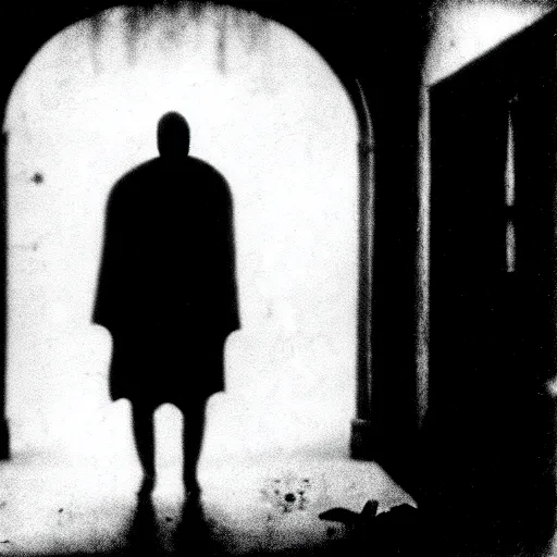 Image similar to depiction of the feeling of hopelessness, worthlessness, loneliness, of a ghost, sad, frightening, depressing, miserable, stunning, intelligent, stark, vivid, ambient occlusion, universal shadowing, 3 5 mm, ( 1 9 2 1 ) scary horror film still, extremely atmospheric lighting.