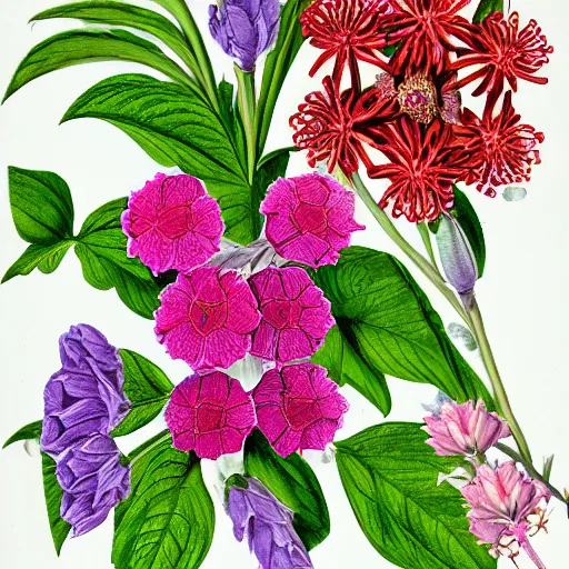Image similar to botanical illustration of flowers
