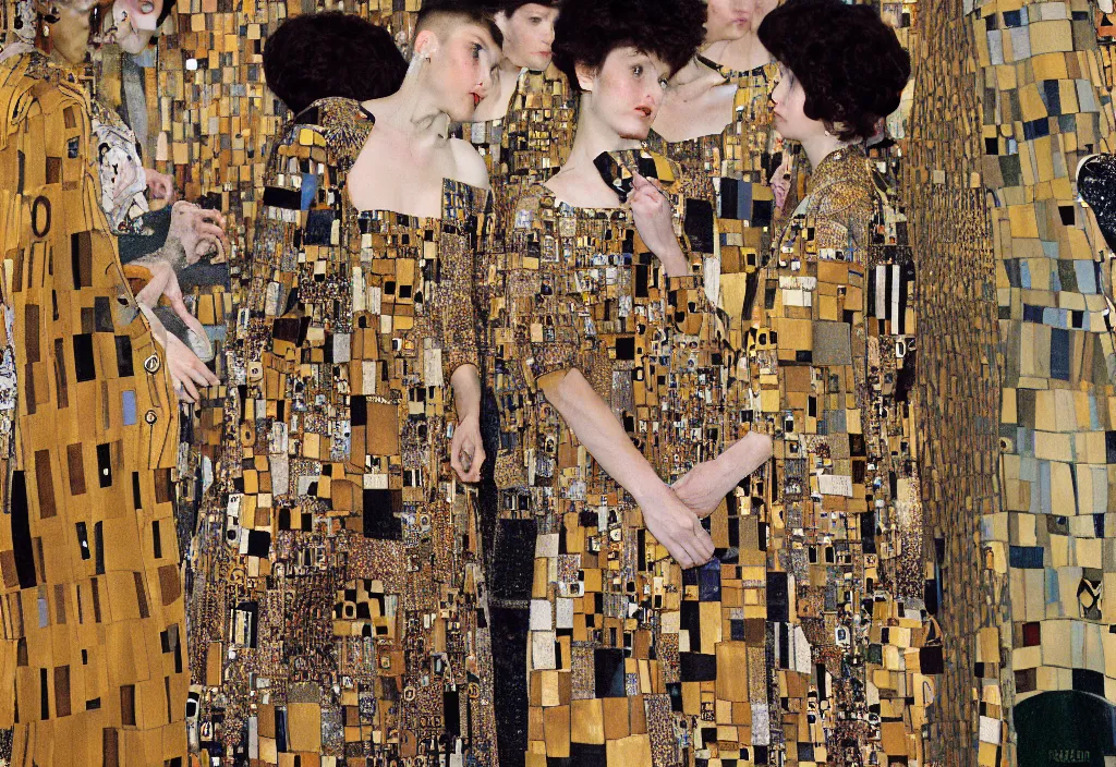 Image similar to fashion editorial by Gustav Klimt. highly detailed. 8k. depth of field. photography