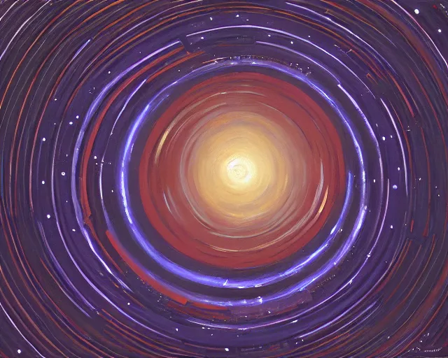 Prompt: painting of a very very symmetric cluster of large metallic rings around a star, robert mccall, rick guidice, noah bradley, jim burns, les edwards, james gilleard, very coherent, extremely detailed, 4 k resolution, hd