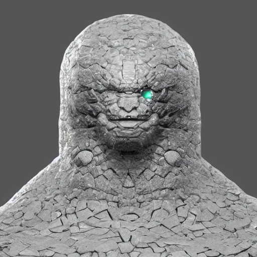 Image similar to a golem made out of diamond, realistic, by brian huang artstation,