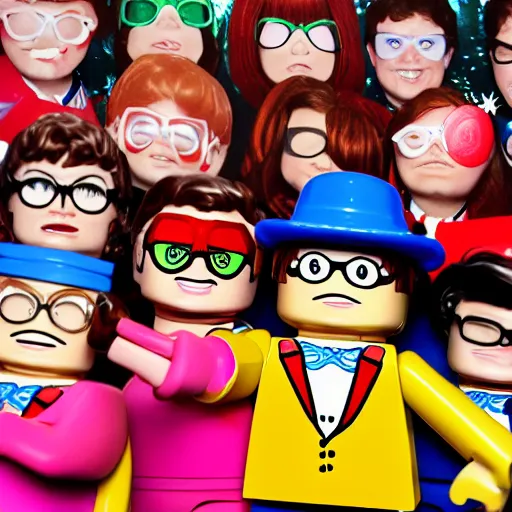 Image similar to austin powers, painted miniature minifigure, photo booth macro photography, realistic