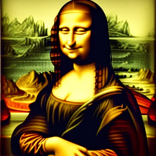 Image similar to the mona lisa overlayed with a cat face