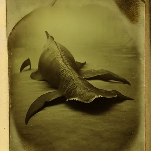 Image similar to tintype photo of underwater giant squid wrapped around a whale