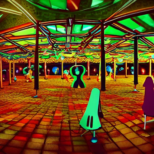 Image similar to ghosts having fun in a lunapark, kodac picture, 7 0's vibe, eerie athmosphere, photorealistic, hd