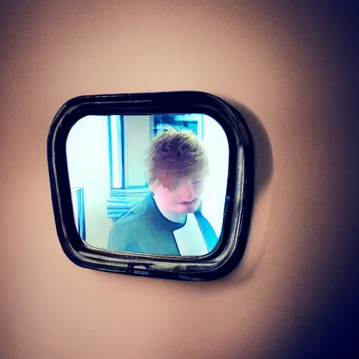 Prompt: mirrored on both directions and an image of ed sheeran