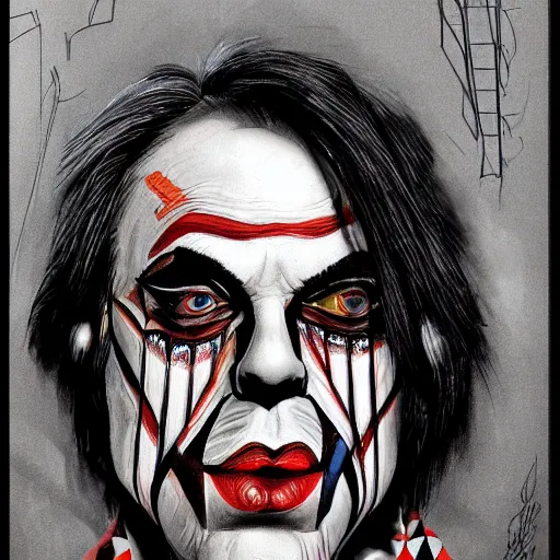 Image similar to Steve Buscemi as Harlequin, intricate, highly detailed, concept art, smooth, sharp focus